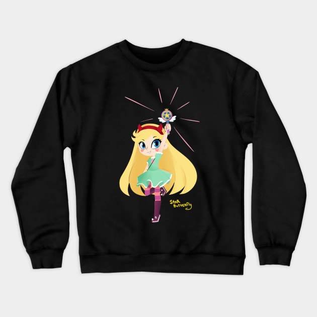 Star Butterfly Crewneck Sweatshirt by Gurinn